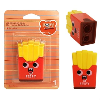 Apontador Escolar 2 Furos com Borracha Batatinha Vermelho – Fofo para Crianças, Volta às Aulas, Material para Estojo em Oferta na Shopee