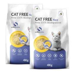 Kit 2 Areia Cat Free Yuca Biodegradável Mandioca Fina 4kg