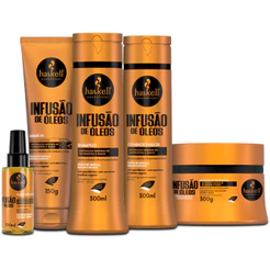 Kit Haskell Infusão de Óleos com 5 Itens 300gr– Nutrição Ultraprofunda para Cabelos Ultrarressecados