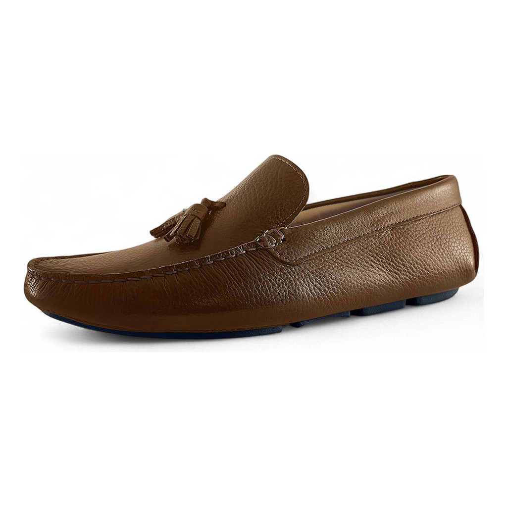 Mocassim Drive Masculino Em Couro Floater Forrado Couro Moda