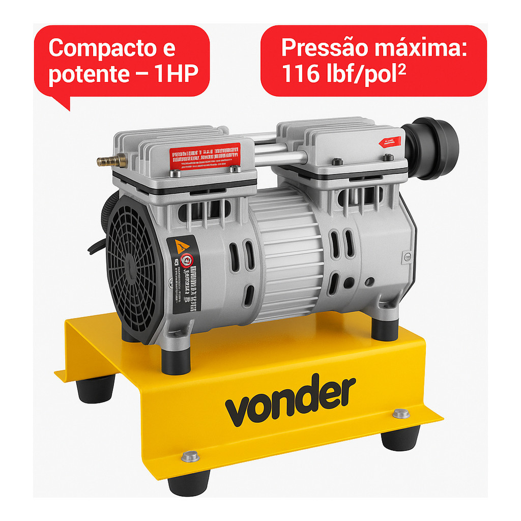 Compressor Para Poço Artesiano 1hp Sem Óleo Cinza 60 Hz