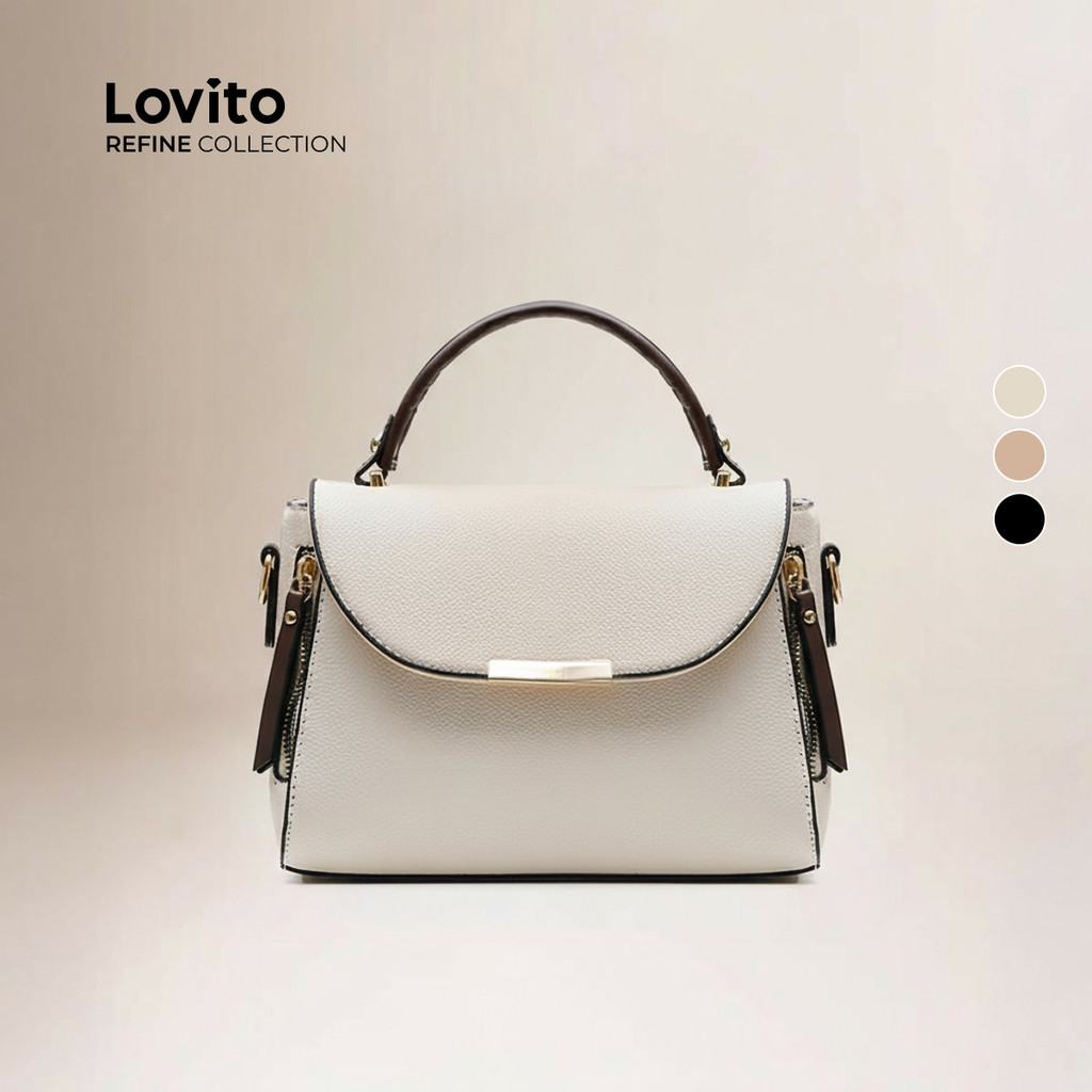 (Bags) Lovito Refine Casual liso pequeno quadrado Bolsa feminina LFAR9075 em Oferta na Shopee