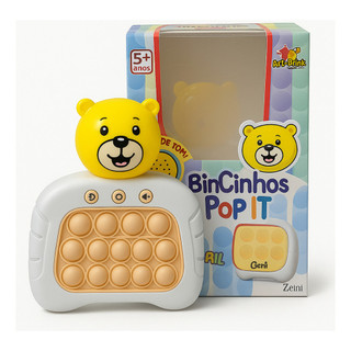 Ursinho Pop It Eletrônico Infantil com Som Luz e Jogo Divertido Pop It Ursinho com Luz Som e Bolhas Educativas Brinquedo