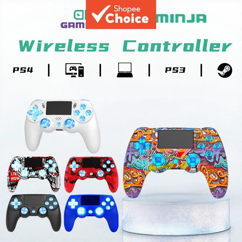 GAMINJA P471 controle de jogo sem fio com iluminação RGB vibrante, vibração dupla e giroscópio de seis eixos; compatível
