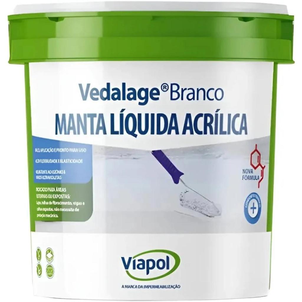 Impermeabilizante para Lajes Vedalage Branco 18kg Viapol