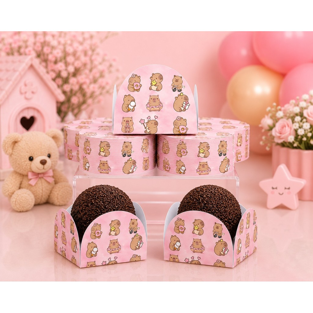 Forminha de Doces Capivaras Personalizada Lembrancinha de Festa Aniversário