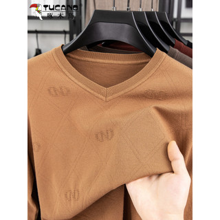 Woodpecker primavera outono camisola fina masculina com decote em V Jacquard camisola masculina coração-pescoço camisa d