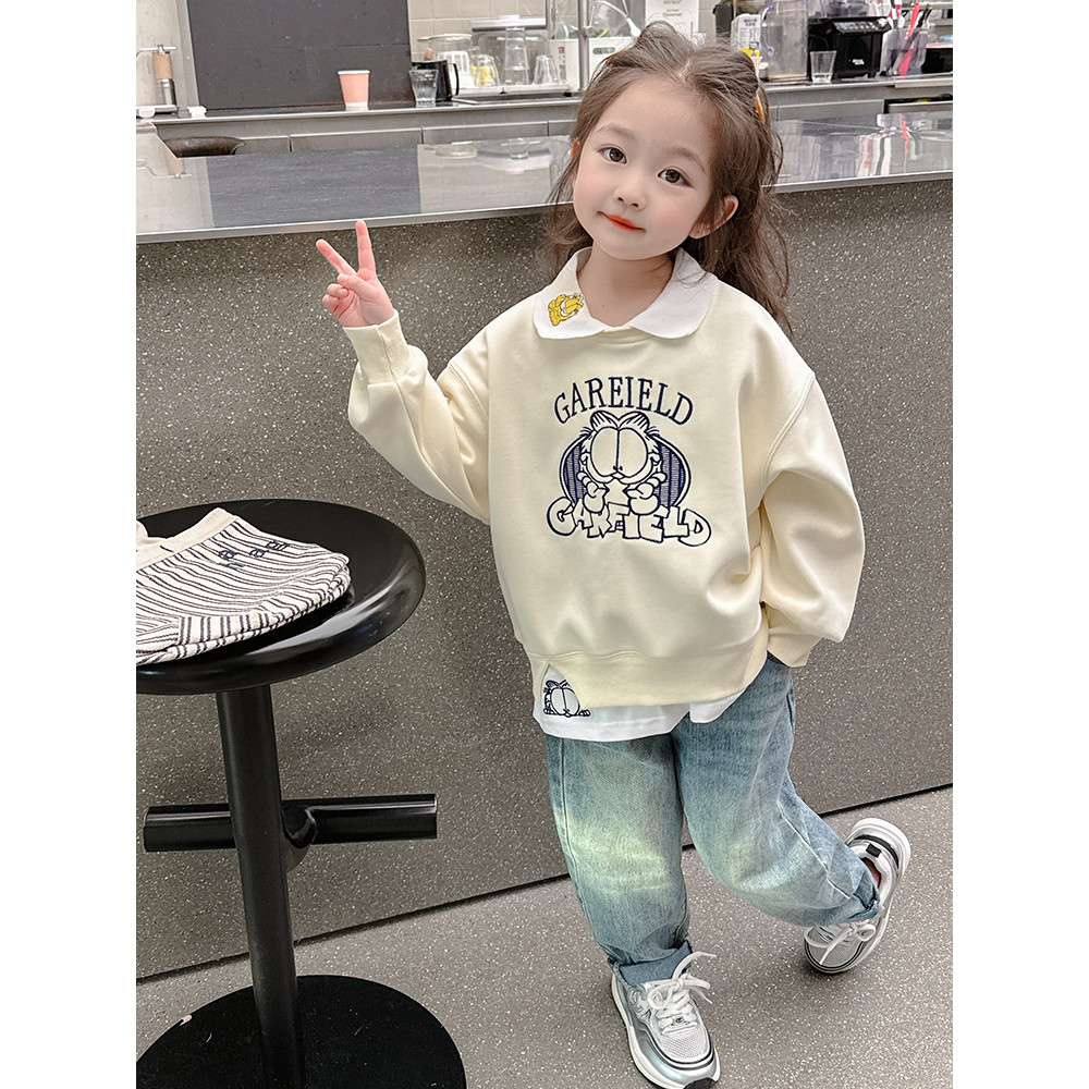 Meninas de manga comprida camiseta primavera outono 2026 novo estilo crianças roupa interior estilo outono meninas bebê 