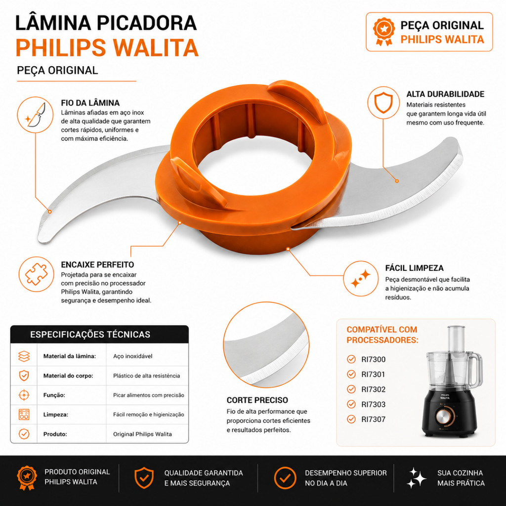 Faca Processador Walita RI7300 RI7301 RI7302 RI7303 — imagem 2 de 2