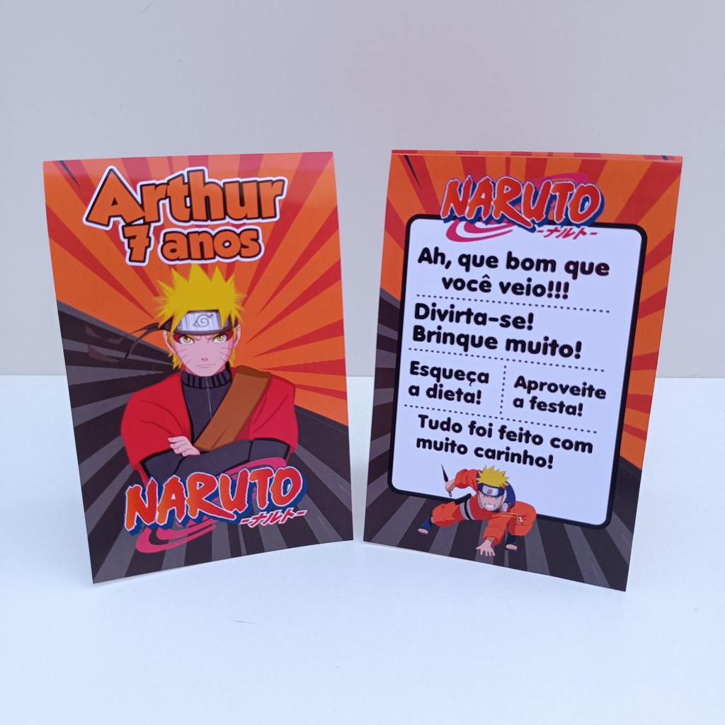 Plaquinha de Agradecimento Naruto l Personalizados l Lembrancinha de Festa l Aniversário