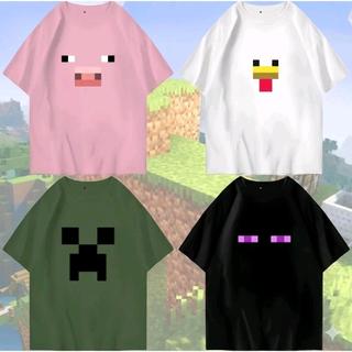 Camiseta Unissex Adulto e Infantil Mine Personagens Algodão Craft Ender Coloridas