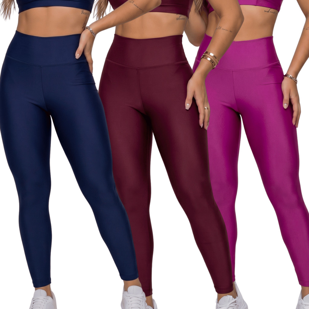 Legging Feminina Academia Calça Fitness Cintura Alta Suplex Modeladora Zero Transparência Tecido Premium