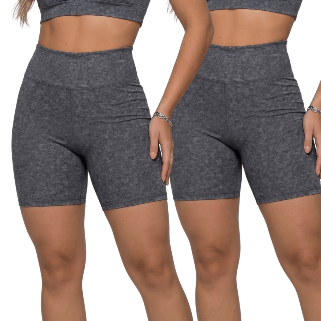 Kit 2 Bermuda Ciclista Suplex Academia Feminina Cintura Alta Modeladora Fitness Treino Corrida Caminhada Dia a Dia