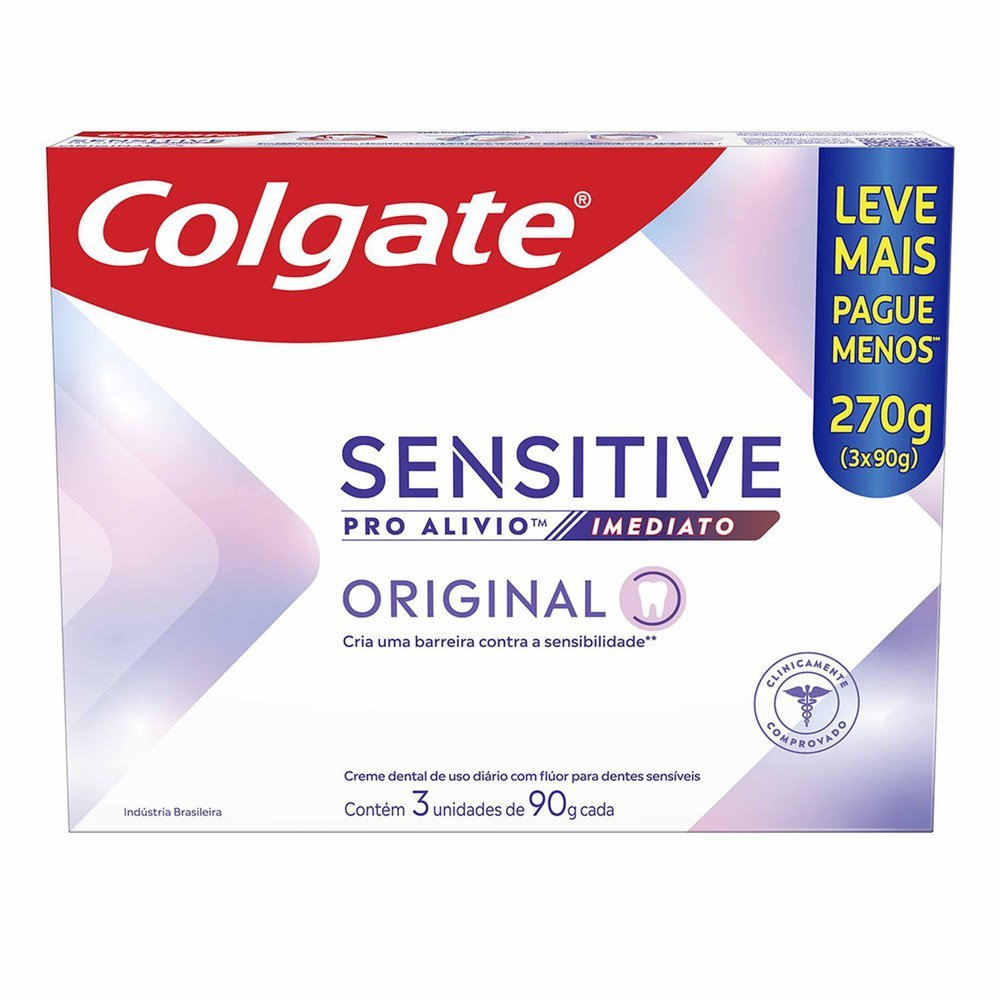 Creme Dental Colgate Sensitive Pro Alívio Imediato com 3 Unidades de 90g cada