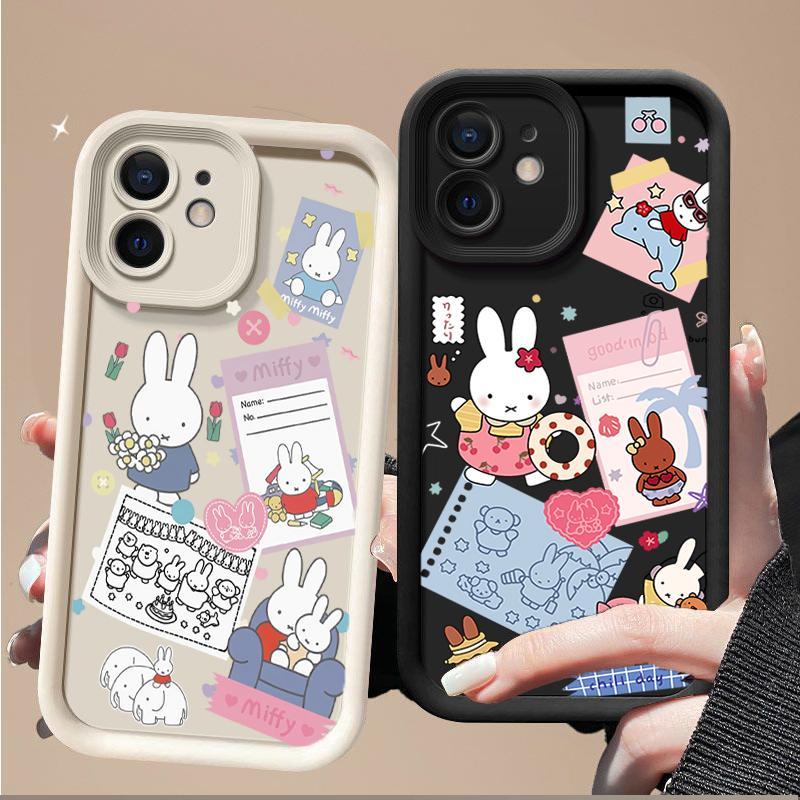 Funda de teléfono con diseño de dibujos animados de Miffy para Samsung A55 A54 A53 A16 A06 A34 A15 A14 A36 A35 A34 A22 A