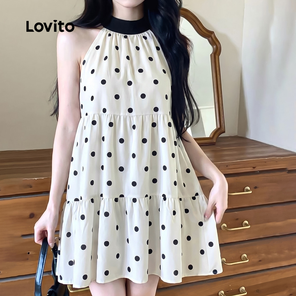 Lovito Casual Branco Offdrapeado com Detalhe de Laço Nas Costas e Blocos de Cor L200AD191 · foto 2