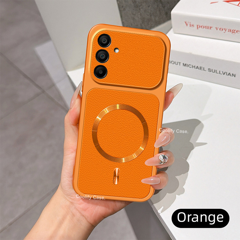 Capinha Samsung A05s A55 A15 A25 A35 A14 A54 A37 A24 A04s Sucção magnética de couro macio