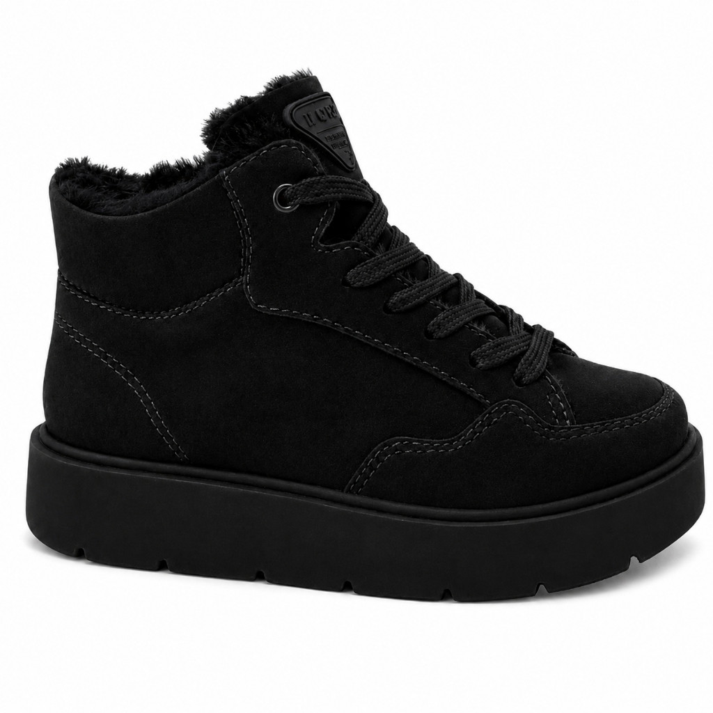 Tênis Botinha Feminino Confortável Casual Peluciada Quentinha