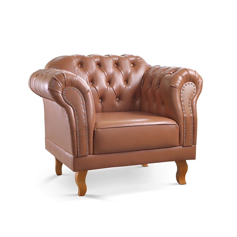 Conjunto Sofá e Poltronas Chesterfield Duque Yescasa Caramelo · foto 2