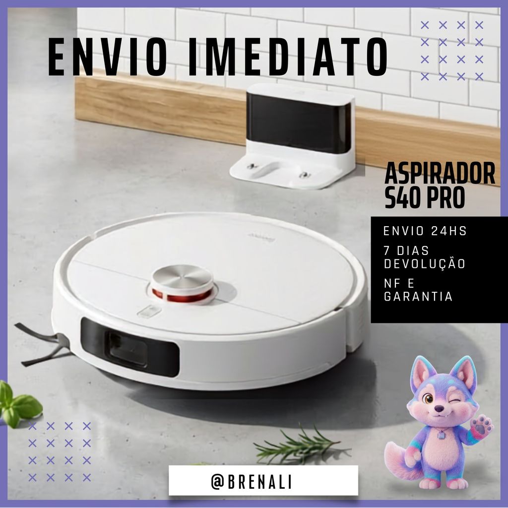 Robo Aspirador Xiaomi S40 Pro 15000Pa Alta Sucção Sensor LDS