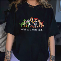「Mina Hana」Camiseta Unissex Toy Story Tema Estampa Fofa Confortável Linda Premium Moda