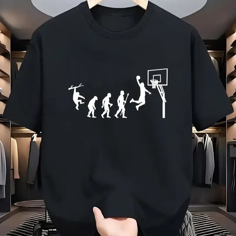 Camiseta Masculina Estampada Cesta Basquete Evolução Streetwear 100% Algodão