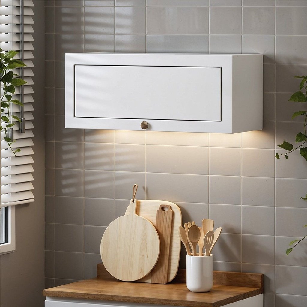 Armário Aéreo Basculante de 80 cm 1 Porta Americano Provençal Conecta Branco/Fosco