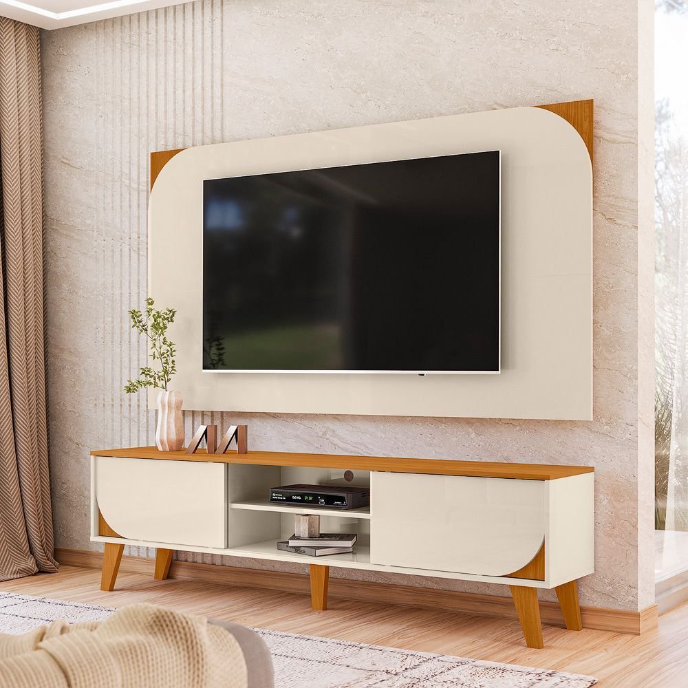 Rack com Painel para TV até 65 Polegadas 182CMX150,5cm Duna Cinamomo/Off White