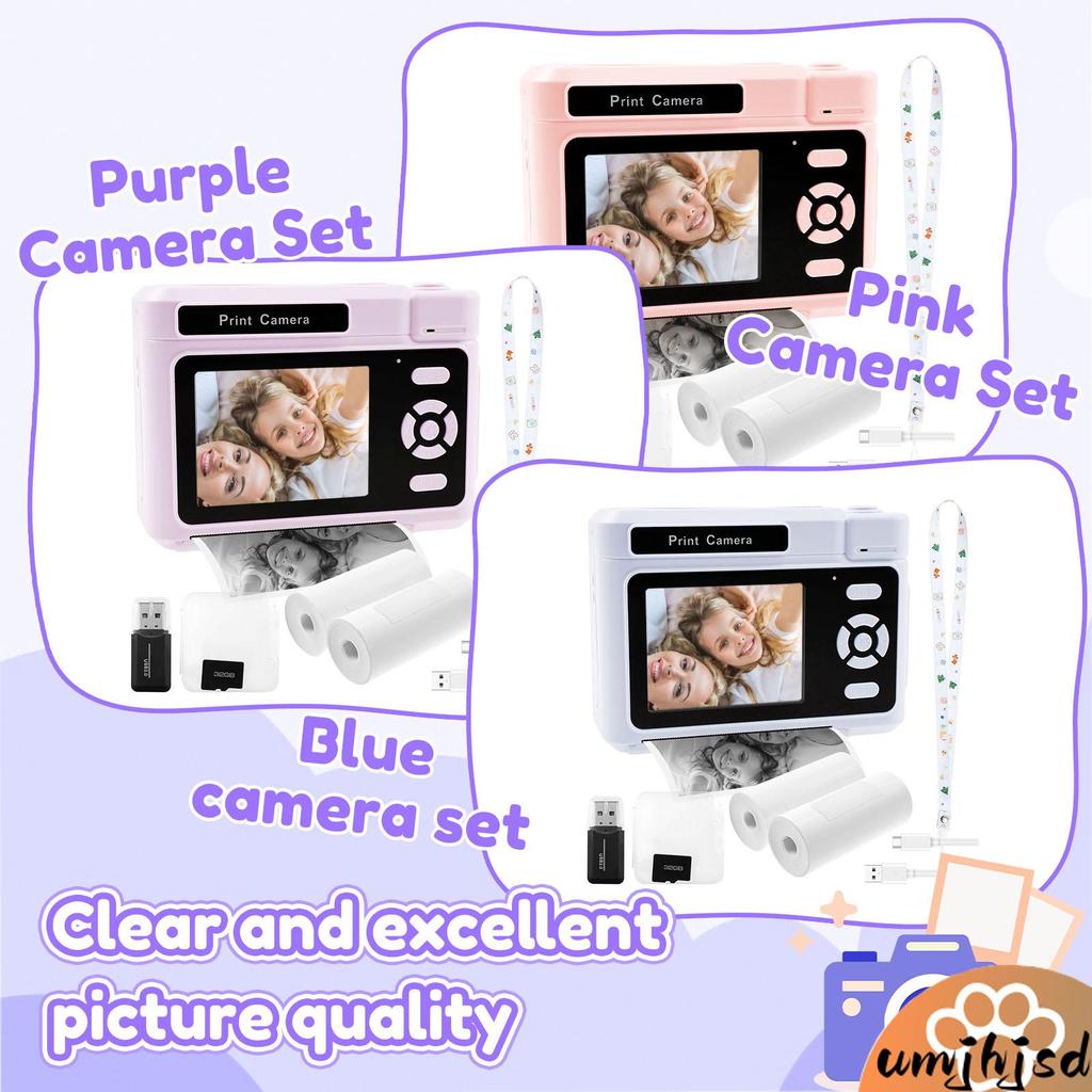 Câmera De Impressão Instantânea Infantil 1080P HD Vídeo Com Papel E Cartão 32G SHOPSKC6599