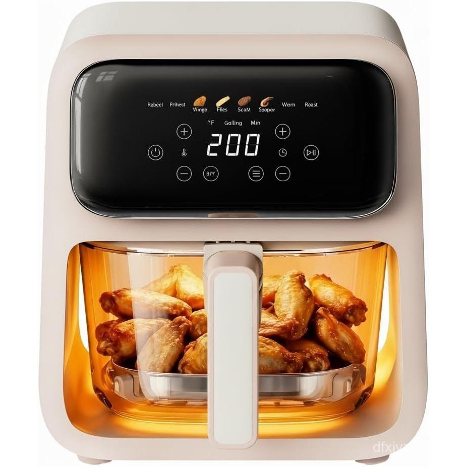 Fritadeira de Ar Quente de Vidro 8-1 |   Não tóxico |   400 ° F |   Tigela de Vidro TempWare de 4QT |   Pode ser colocad