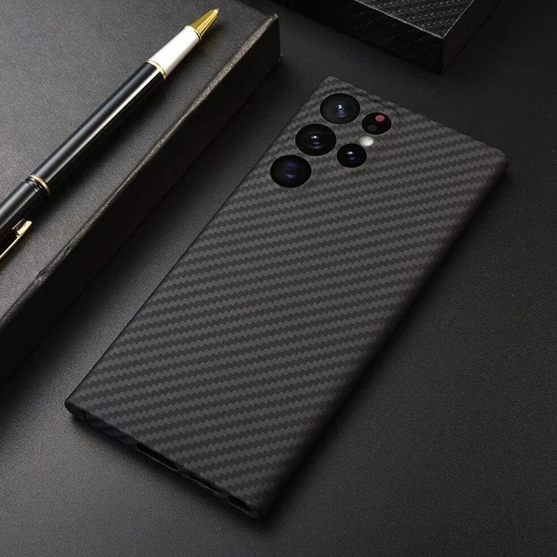 yyyUltra-Fino Kevlar Puro Fibra De Carbono Caso De Telefone Para Samsung Galaxy 