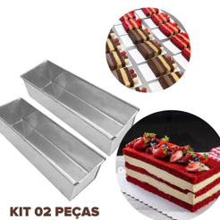 Kit 2 Formas Para Bolo Slice cake pão de forma aluminio Caparroz