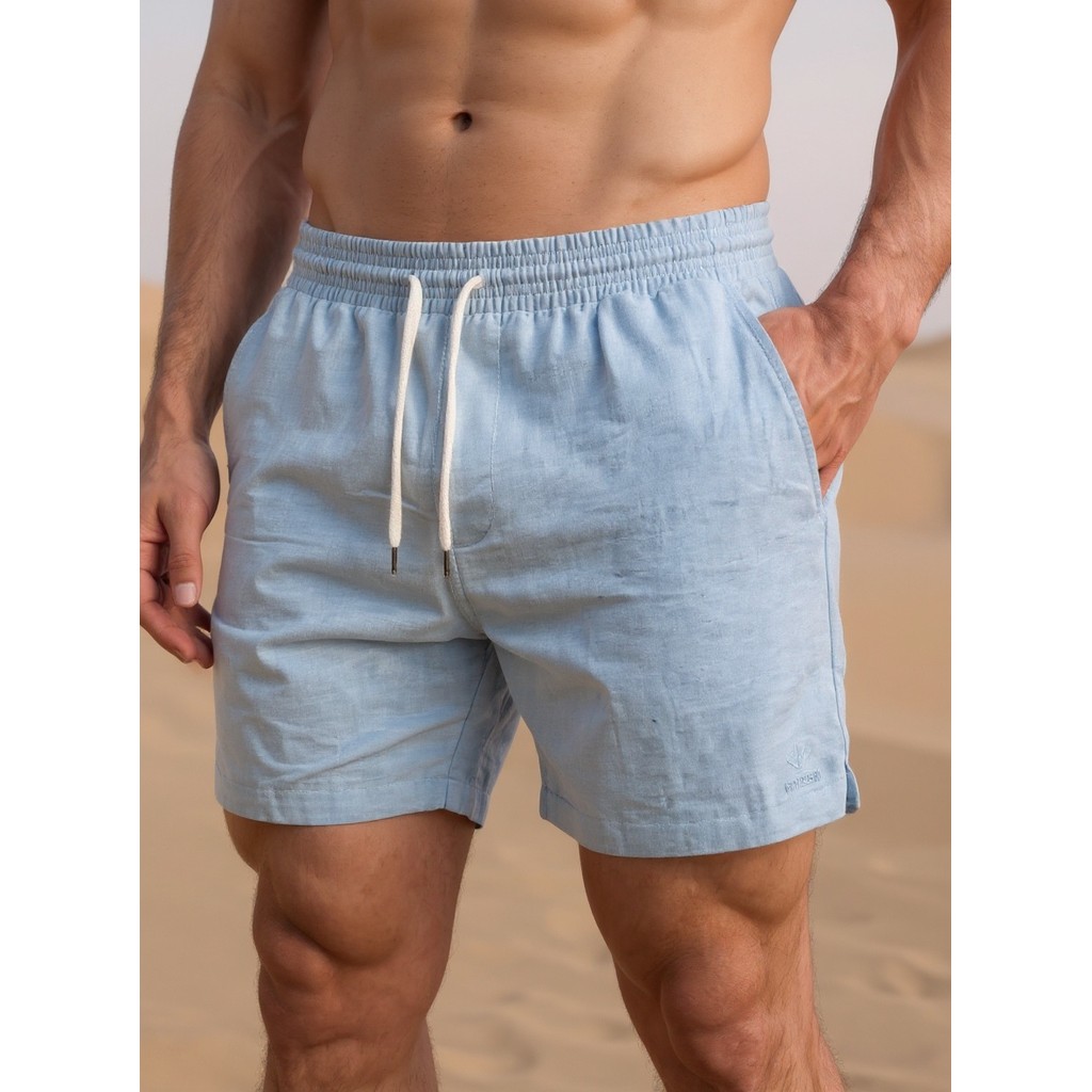 Kit 2 Bermudas Masculinas Linho Elastano Praiana Confortável Verão — Bellure