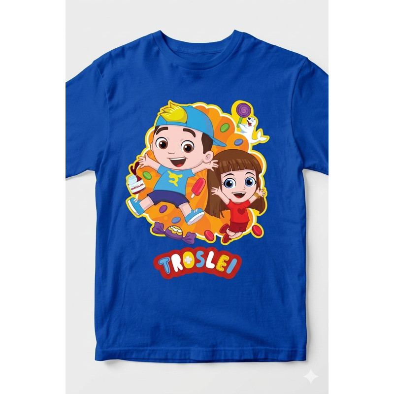 Camiseta Infantil Luccas Neto Troslei Estampa Colorida Menino e Menina 100%Algodao diversas cores