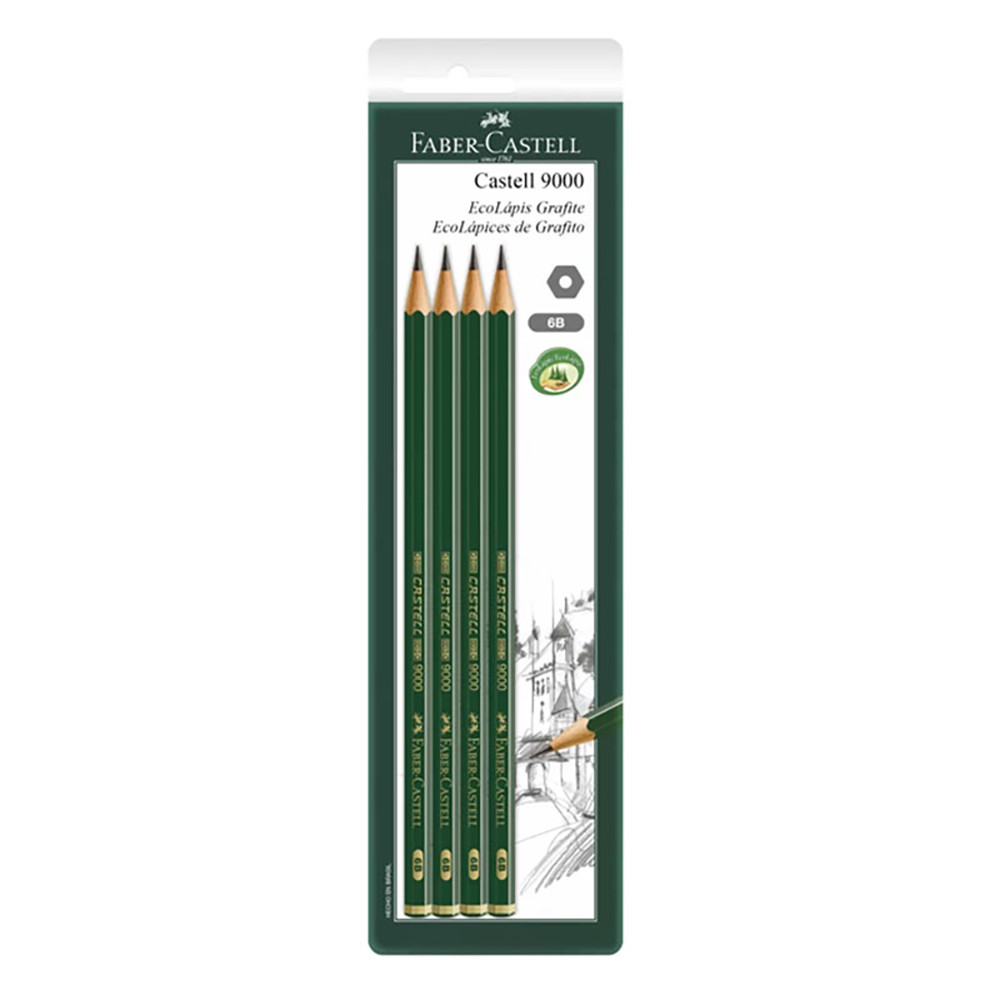 Lápis preto SM/C90006B\319097 com 4 unidades Faber-Castell