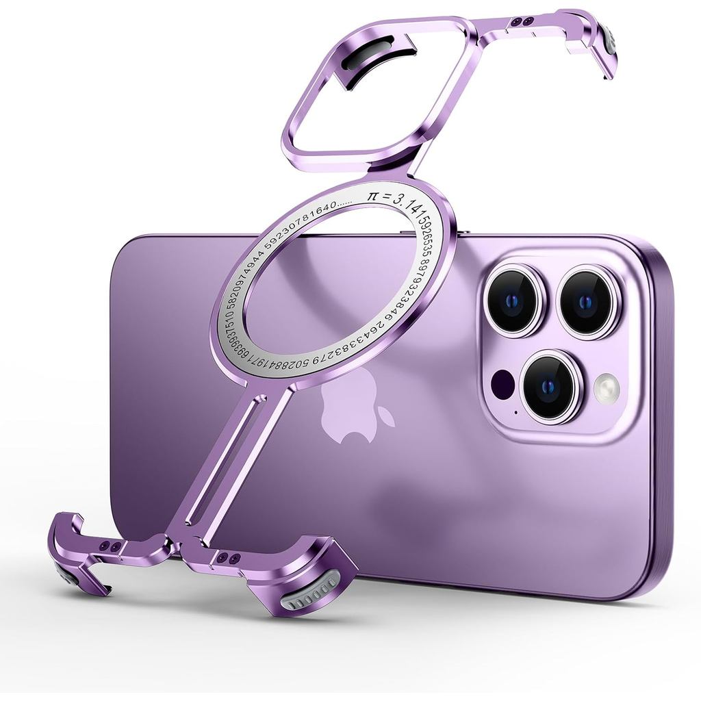 Capa Magnética para Telefone OATSBASF Compatível com iPhone 14 Pro Max 6.7", [Compatível com Magsafe] Capa de Metal com 