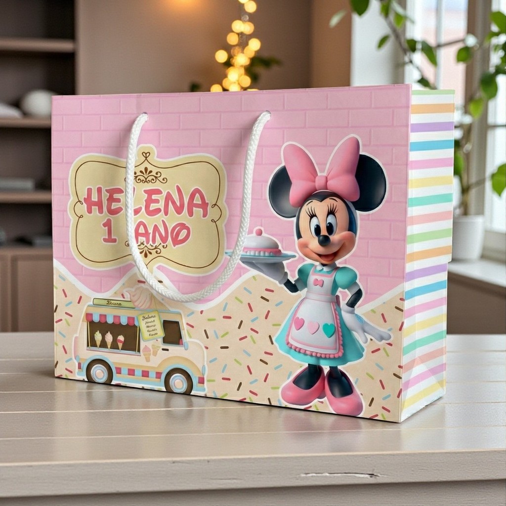 SACOLA  MINNIE CONFEITEIRA   Personalizado | Sacolinha | Lembrancinha | Mimos | Aniversário CONFEITARIA DA MINNIE
