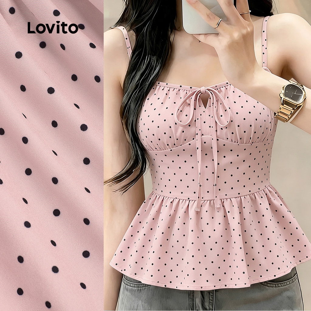 Lovito Top Elegante com Zíper e Estampa para Primavera/verão para mulheres L195ED143