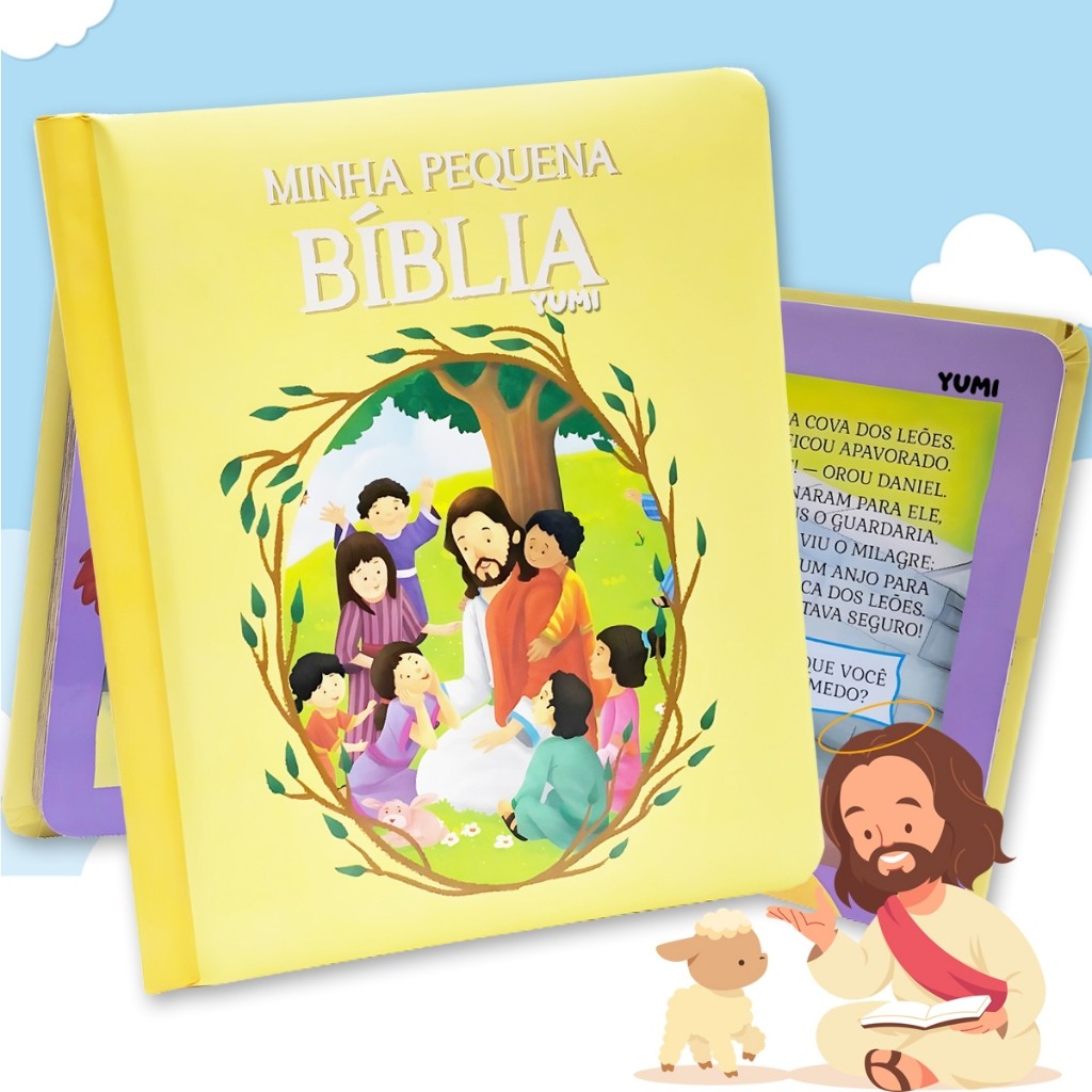 Minha Pequena Bíblia Capa Dura 0 A 8 Anos Livro Infantil Histórias Da Bíblia Almofadado Folhas Duras Premium