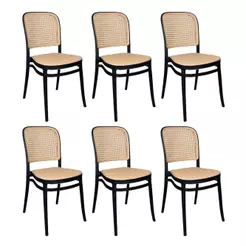 Kit 6 Cadeiras de Jantar Roma Plástico Polipropileno Preta Oficial Webshop