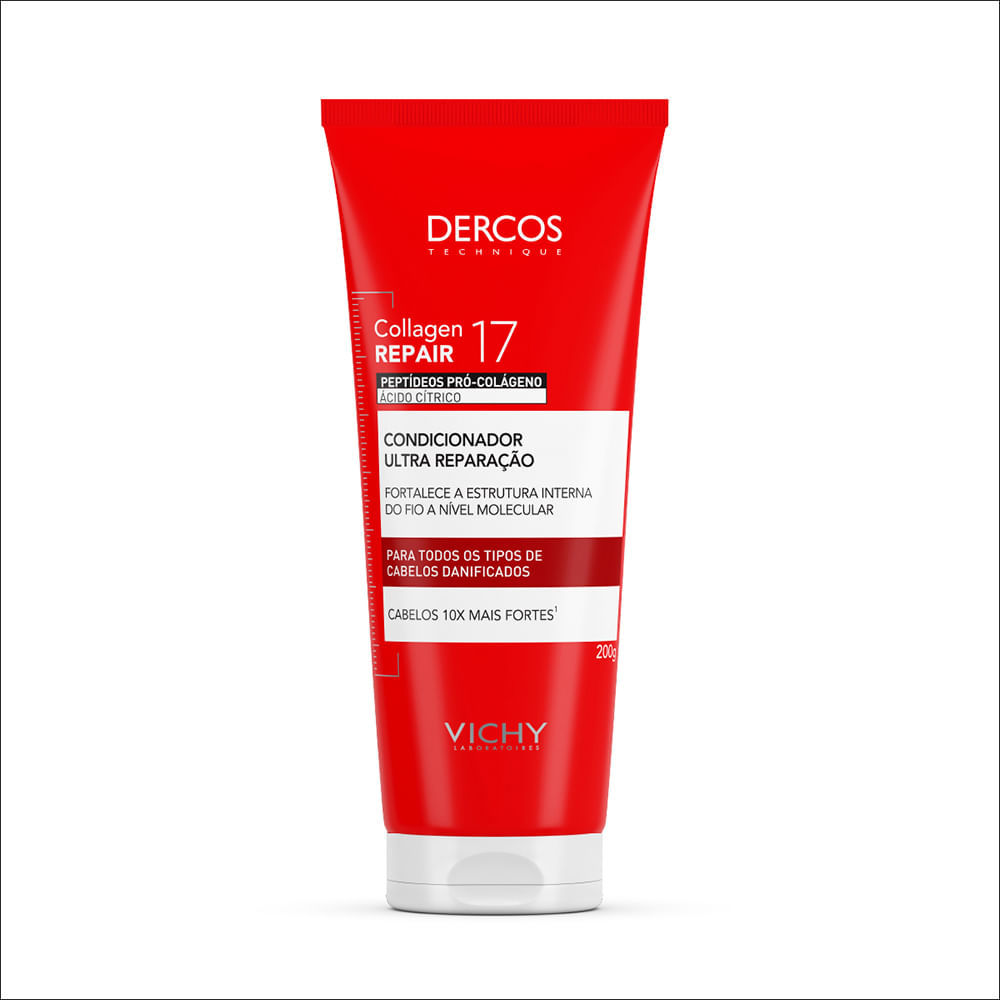 Collagen Repair 17 Dercos Condicionador Ultra Reparação Cabelos Danificados 200g