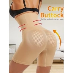 Não Enrola, Shorts cinta Modeladora com4 Barbatanas Zero Transparência/Alta Compressão