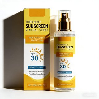 Spray Protetor Solar para Couro Cabeludo SPF30 - Protetor Leve para Cabelo e Couro Cabeludo para Cabelos Tingidos/Com Me