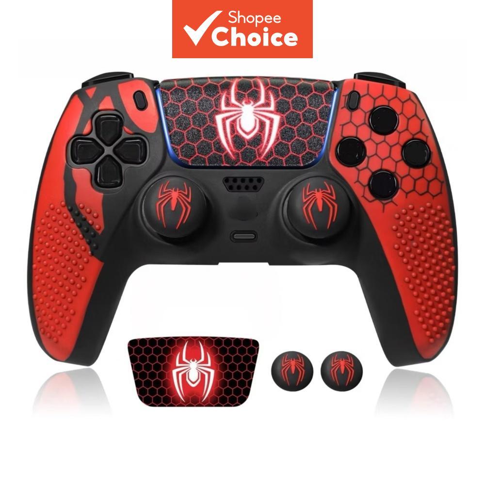 Capa de Silicone Protetora de Borracha para Controle DualSense PS5, Capa de Silicone para Gamepad 2 Grips para Polegar