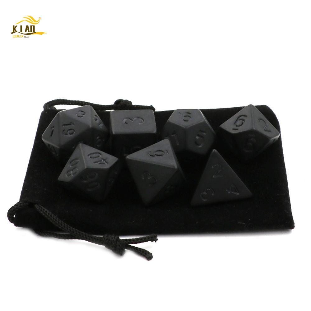 KLAOSD Preto RPG Dice Set Com Bolsa 7 Pçs/Jogo Brinquedos Jogos De Tabuleiro De Família Festa Em Brinquedo Educacional