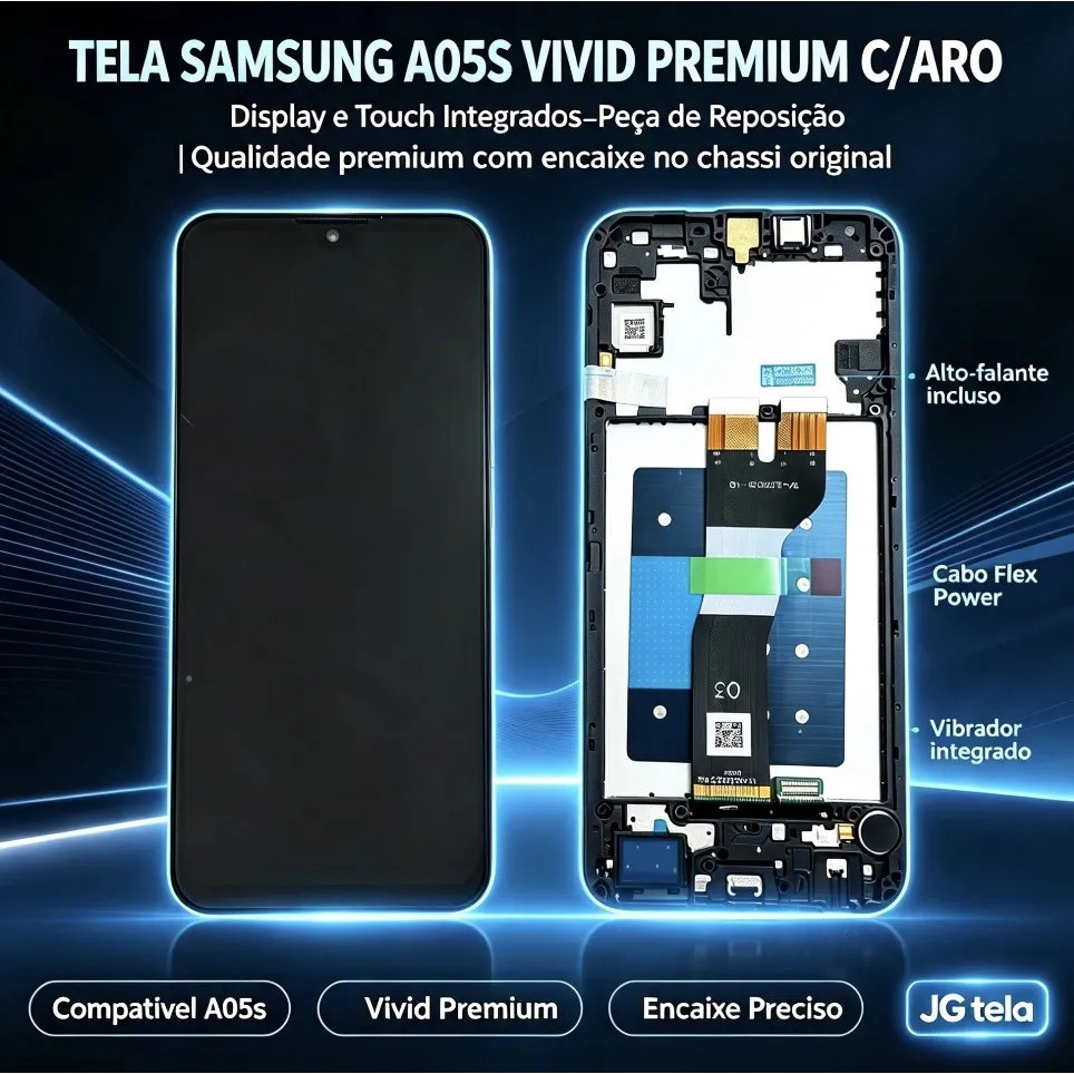 Frontal Tela Lcd Display SamSung Galaxy  A05S c/aro ViViD Premium Incell100% tes