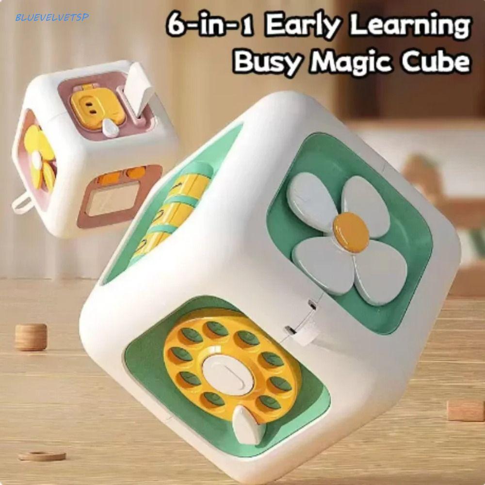 Brinquedos Educativos Montessori , Placa Ocupada Sensorial De Habilidades Práticas 6 Em 1 , Cubo Ocupado Multiuso De Bri