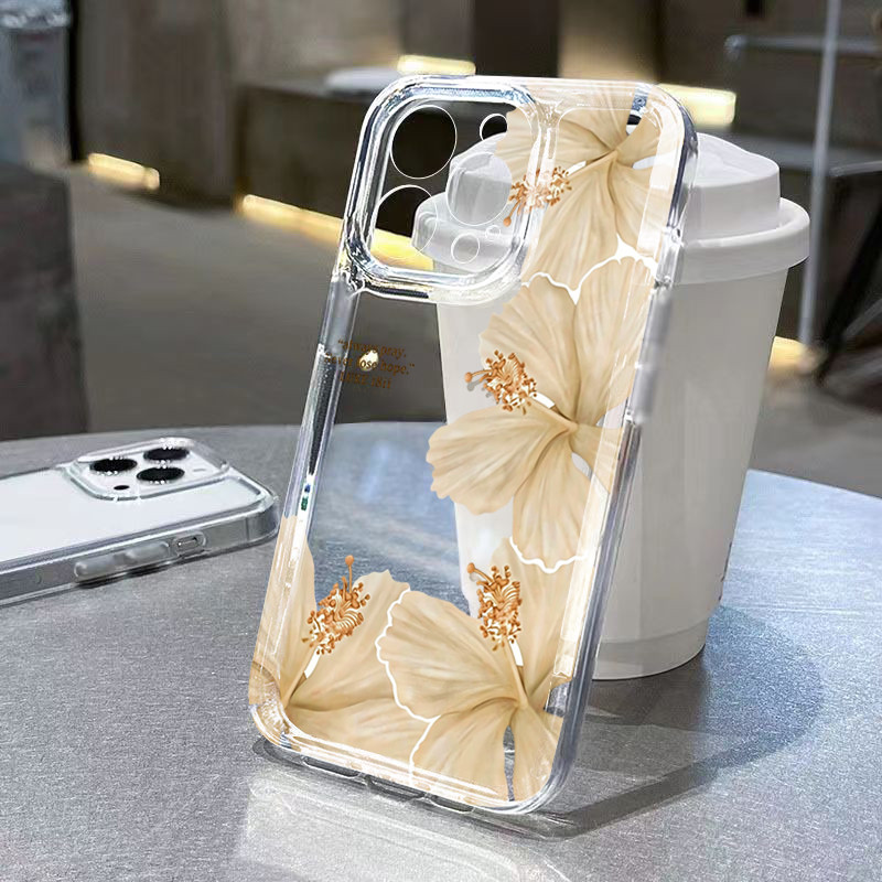 Hibisco Flor Impressão Caso Para Samsung Galaxy S26 Ultra S25 FE S24 Plus S23 S22 A17 A37 A57 A56 A55 A54 A53 Capa