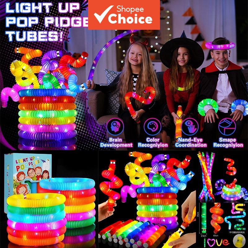 12 peças/conjunto Tubos de luz pop, brinquedo sensorial anti-stress, flash, brinquedos para crianças autistas,