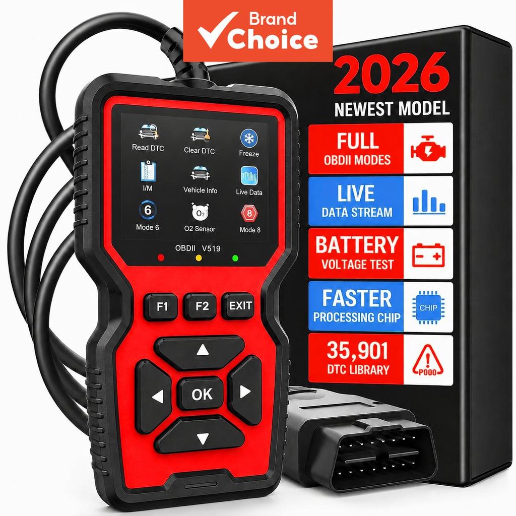 V519 Obdii Scanner Ferramenta De Diagnóstico De Carro Resistente Leitor De Código De Motor Verificação Da Luz Do Redefin